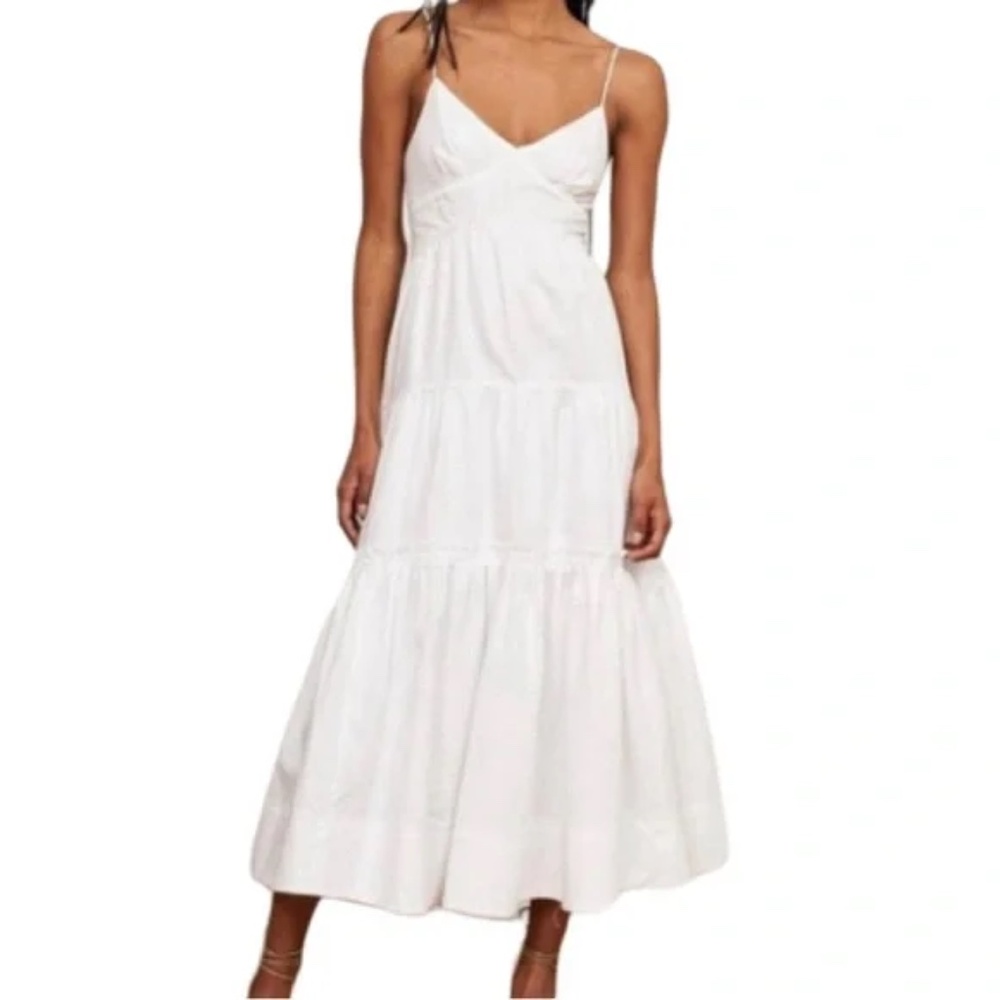 La Ligne White Beatrix white pinstripe dress size M